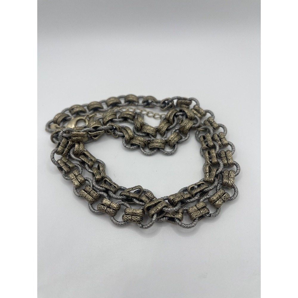 Kiam Family Goldtone Silvertone Chain Necklace 35 inch Unisex Heavy